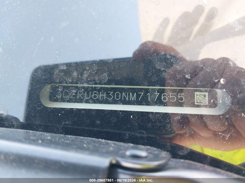 2022 Honda Hr-V Awd Lx VIN: 3CZRU6H30NM717655 Lot: 39687981