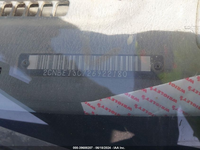 2002 Chevrolet Tracker Hard Top Base VIN: 2CNBE13C726922180 Lot: 39688207