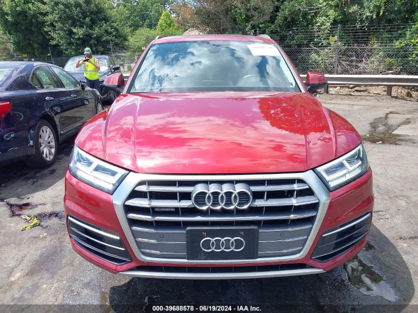 2018 Audi Q5 2.0T Premium VIN: WA1BNAFY6J2216853 Lot: 39688578