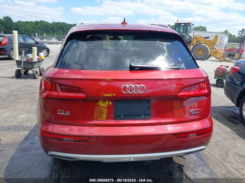 2018 Audi Q5 2.0T Premium VIN: WA1BNAFY6J2216853 Lot: 39688578