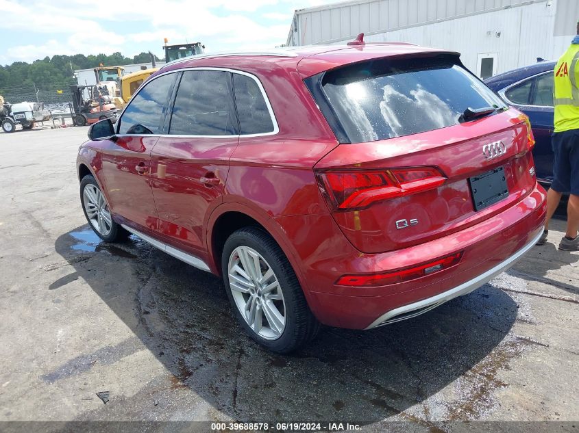 2018 Audi Q5 2.0T Premium VIN: WA1BNAFY6J2216853 Lot: 39688578