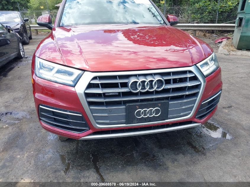 2018 Audi Q5 2.0T Premium VIN: WA1BNAFY6J2216853 Lot: 39688578