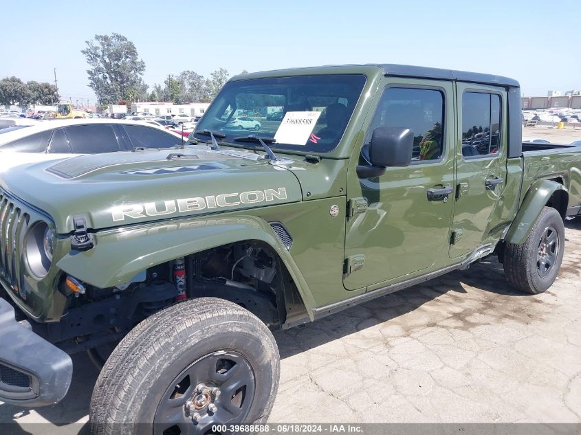 2021 Jeep Gladiator Rubicon 4X4 VIN: 1C6JJTBG6ML575082 Lot: 39688588