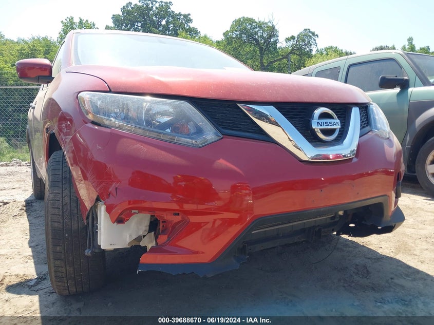 2016 Nissan Rogue S/Sl/Sv VIN: KNMAT2MV0GP653801 Lot: 39688670