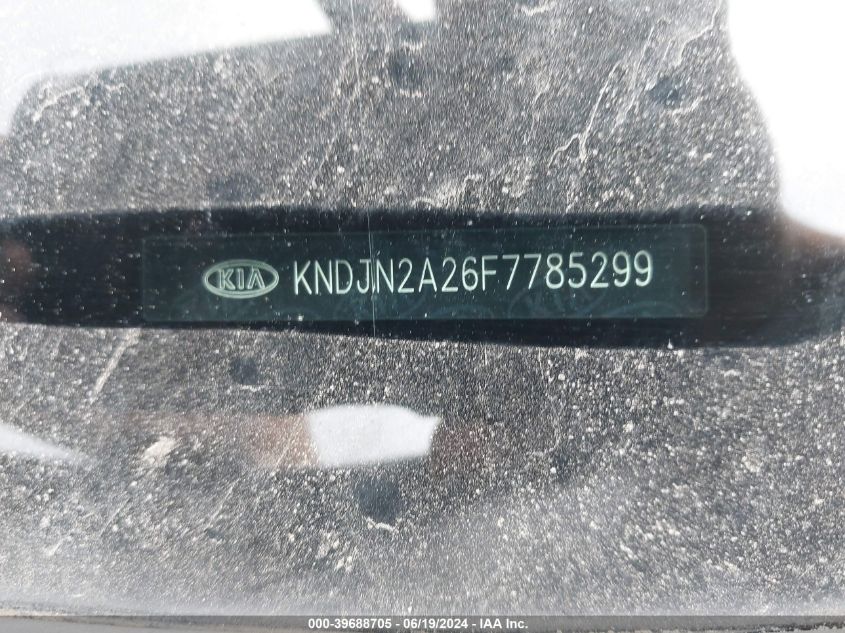 2015 Kia Soul VIN: KNDJN2A26F7785299 Lot: 39688705