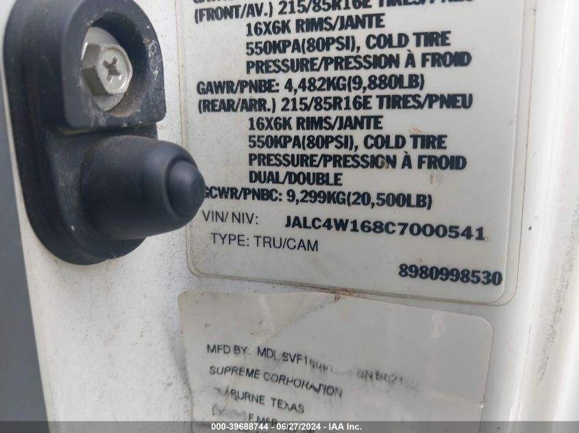 2012 Isuzu Npr Hd VIN: JALC4W168C7000541 Lot: 39688744