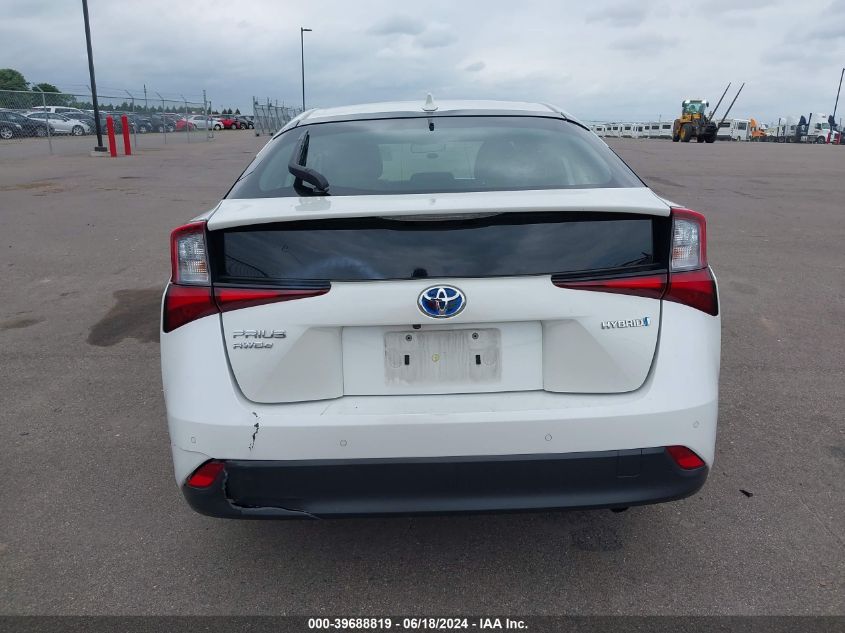 2019 Toyota Prius Le VIN: JTDL9RFU3K3010637 Lot: 39688819
