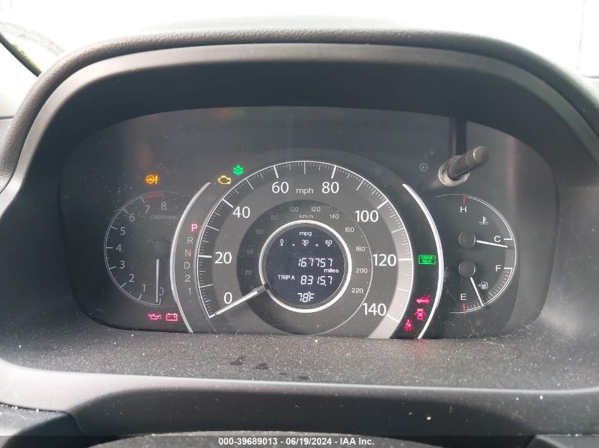 2013 Honda Cr-V Ex VIN: 2HKRM3H56DH522492 Lot: 39689013