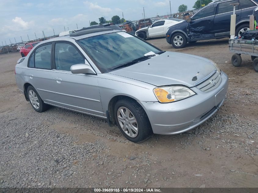 2003 Honda Civic Ex VIN: 1HGES267X3L001774 Lot: 39689185