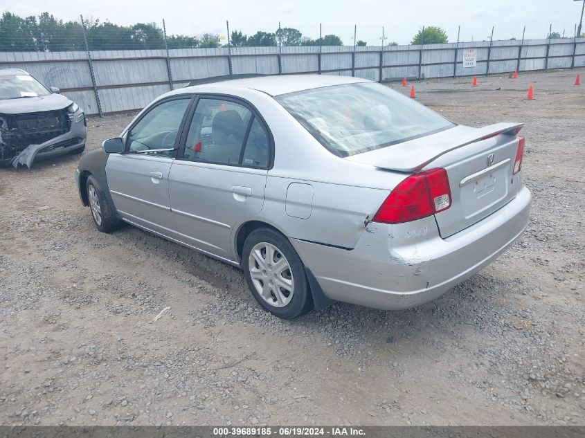 2003 Honda Civic Ex VIN: 1HGES267X3L001774 Lot: 39689185