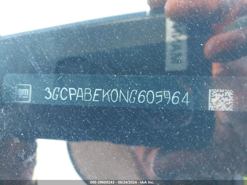 2022 Chevrolet Silverado 1500 2Wd Short Bed Custom VIN: 3GCPABEK0NG605964 Lot: 39689243