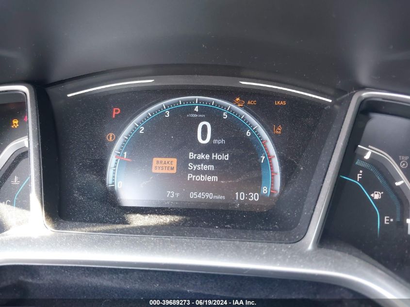 2019 Honda Civic Ex VIN: JHMFC1F37KX009604 Lot: 39689273