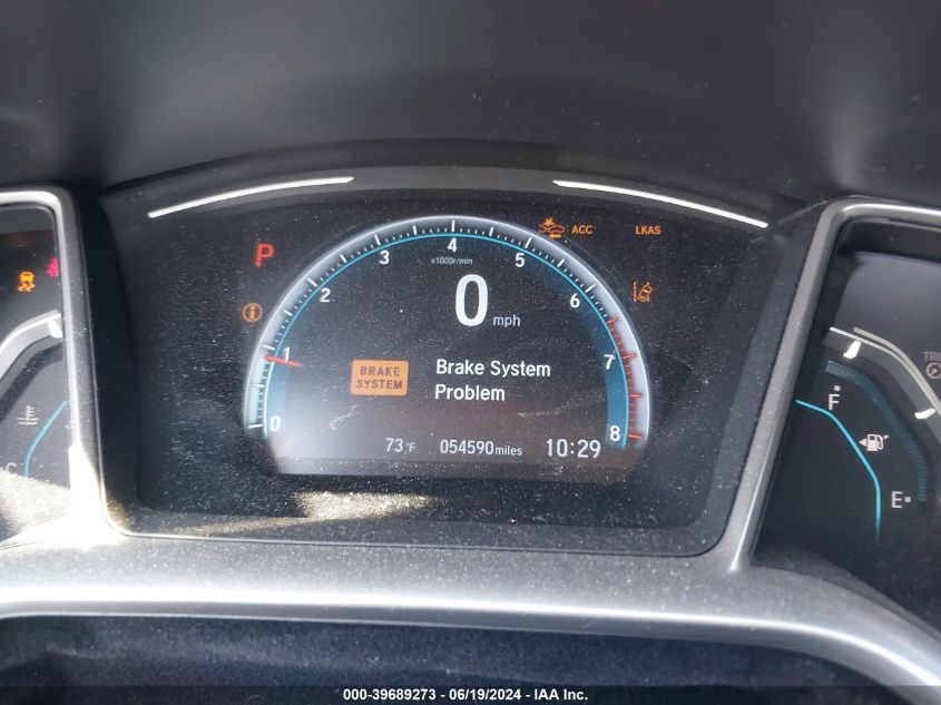 2019 Honda Civic Ex VIN: JHMFC1F37KX009604 Lot: 39689273