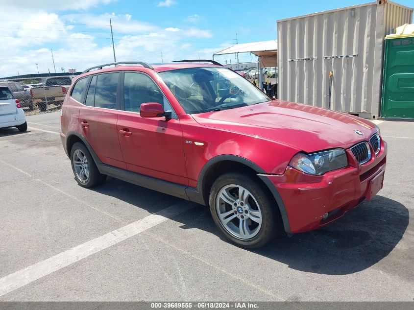 2006 BMW X3 3.0I VIN: WBXPA93486WD30334 Lot: 39689555