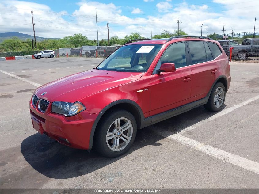 2006 BMW X3 3.0I VIN: WBXPA93486WD30334 Lot: 39689555