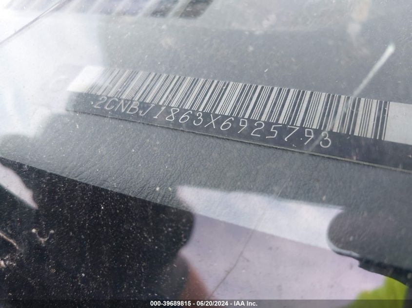 1999 Chevrolet Tracker VIN: 2CNBJ1863X6925793 Lot: 39689815