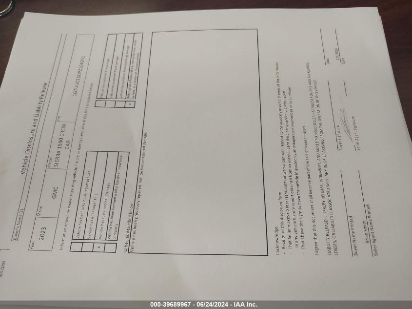 2023 GMC Sierra 1500 Elevation VIN: 1GTUUCED0PZ104951 Lot: 39689967