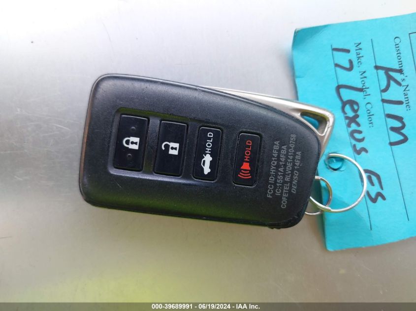 2017 Lexus Es 350 VIN: 58ABK1GG6HU071532 Lot: 39689991