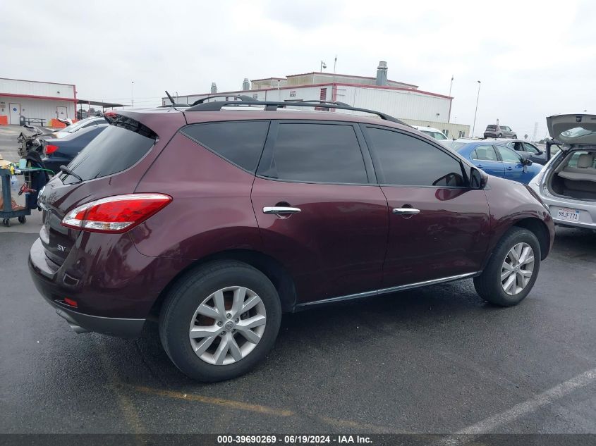 2013 Nissan Murano Sv VIN: JN8AZ1MU6DW208582 Lot: 39690269