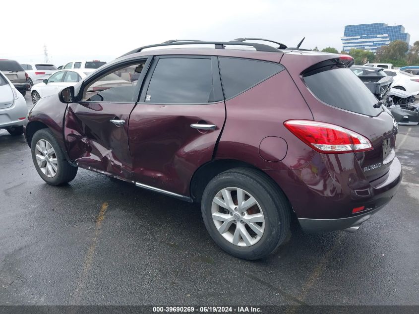 2013 Nissan Murano Sv VIN: JN8AZ1MU6DW208582 Lot: 39690269