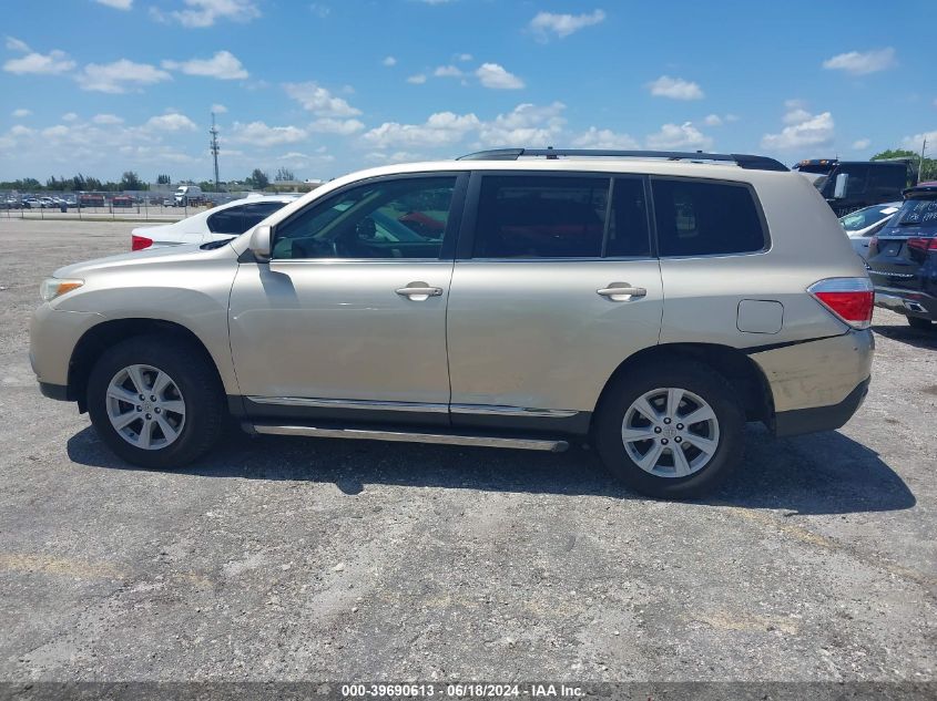 2013 Toyota Highlander Base Plus VIN: 5TDZA3EH8DS037479 Lot: 39690613