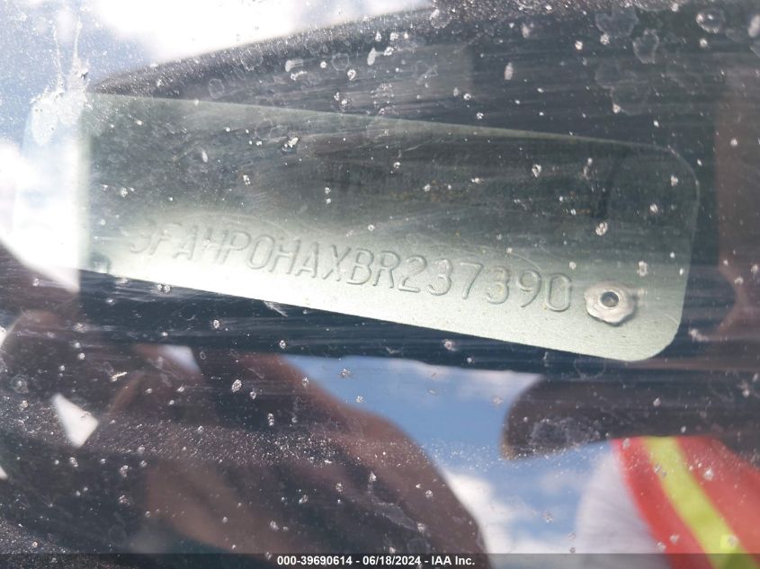 2011 Ford Fusion Se VIN: 3FAHP0HAXBR237390 Lot: 39690614