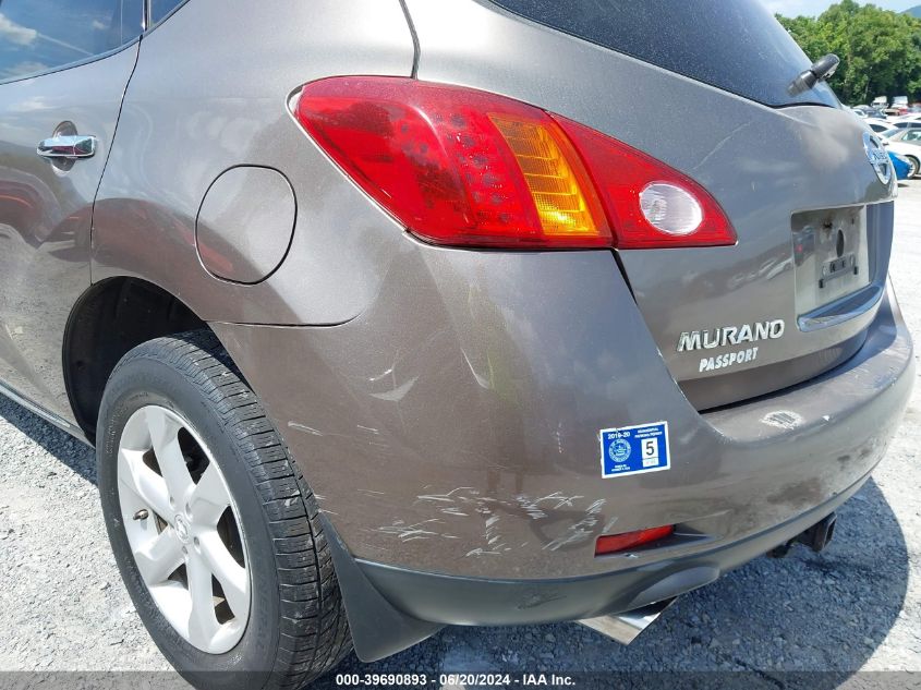 2009 Nissan Murano S/Sl/Le VIN: JN8AZ18W09W145692 Lot: 39690893