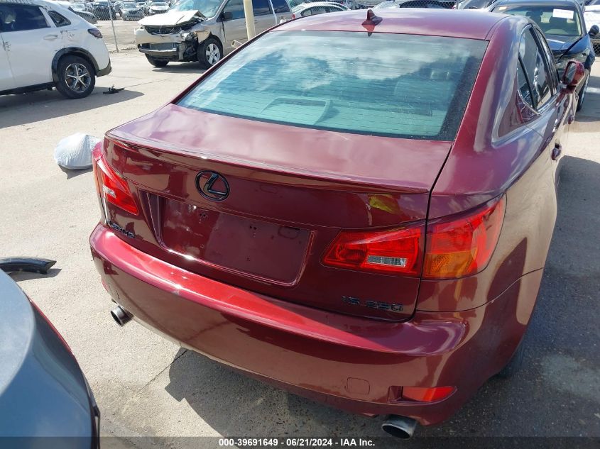 2007 Lexus Is 250 VIN: JTHBK262272032646 Lot: 39691649