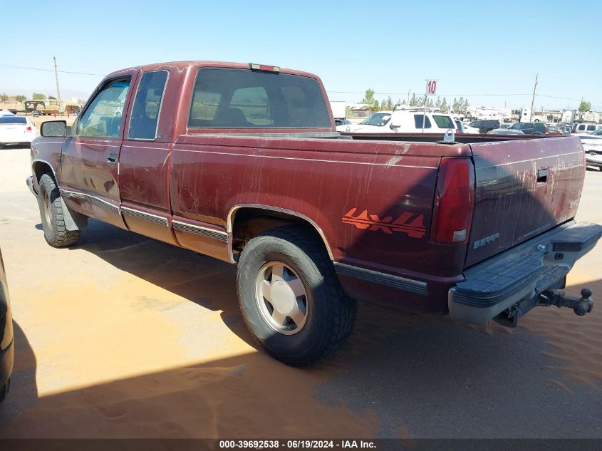 1998 GMC Sierra 1500 Sl Wideside VIN: 1GTEK19M3WE520782 Lot: 39692538