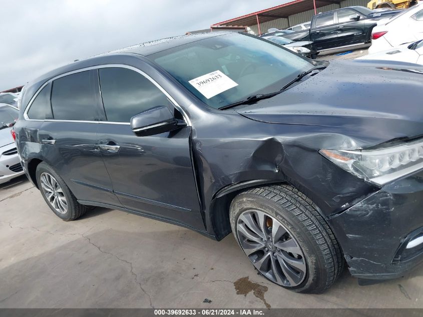 2016 Acura Mdx Technology VIN: 5FRYD4H41GB032259 Lot: 39692633