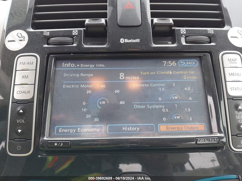 2012 Nissan Leaf Sl VIN: JN1AZ0CP8CT021865 Lot: 39692689