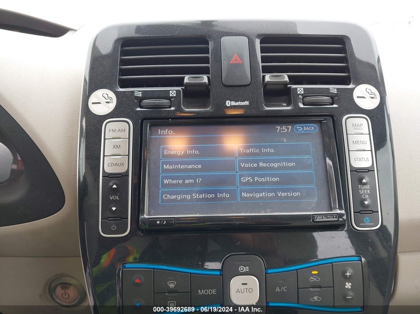 2012 Nissan Leaf Sl VIN: JN1AZ0CP8CT021865 Lot: 39692689