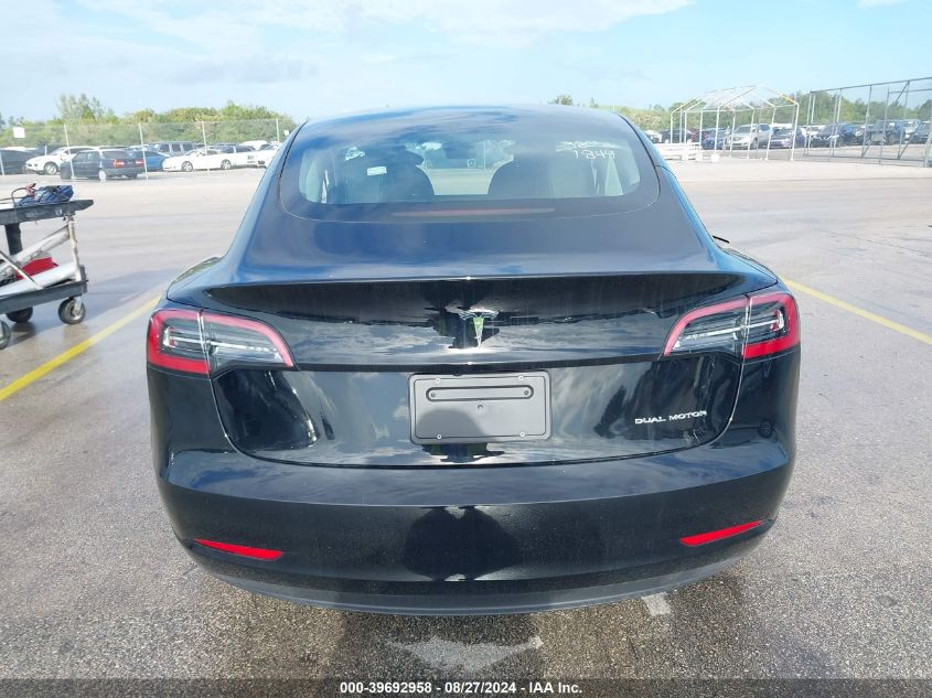 2023 Tesla Model 3 Long Range Dual Motor All-Wheel Drive VIN: 5YJ3E1EB6PF391844 Lot: 39692958