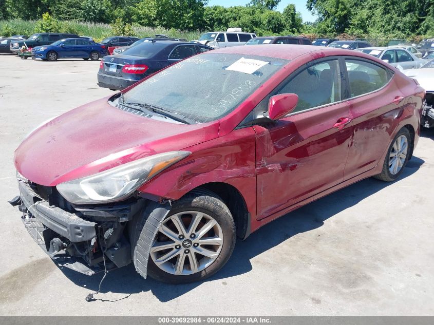 2015 Hyundai Elantra Se VIN: 5NPDH4AEXFH597858 Lot: 39692984