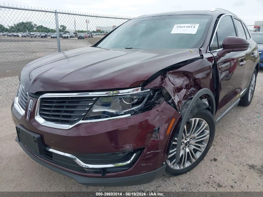 2018 Lincoln Mkx Reserve VIN: 2LMPJ8LR1JBL17838 Lot: 39693014