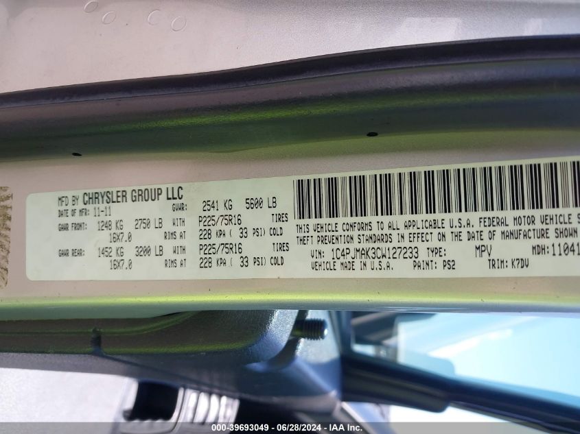 1C4PJMAK3CW127233 2012 Jeep Liberty Sport