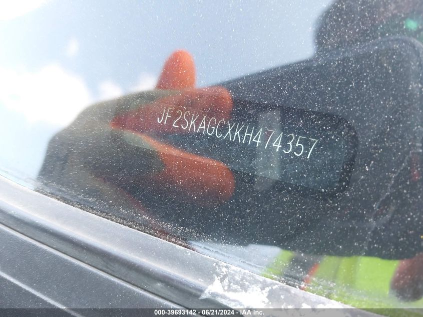 2019 Subaru Forester Premium VIN: JF2SKAGCXKH474357 Lot: 39693142