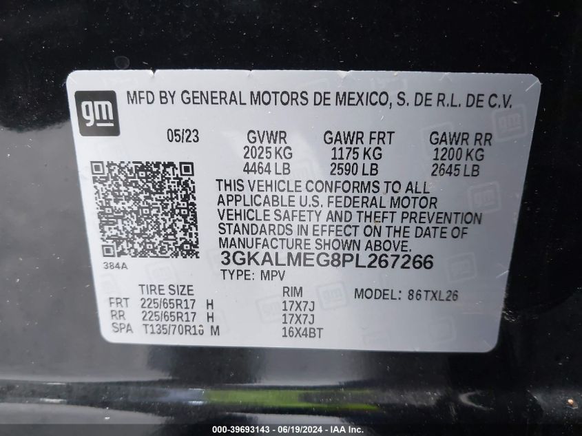 2023 GMC Terrain Fwd Sle VIN: 3GKALMEG8PL267266 Lot: 39693143