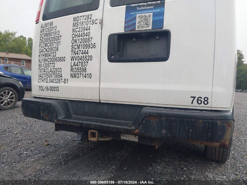 2015 Chevrolet Express 2500 Work Van VIN: 1GCWGFCF9F1283705 Lot: 39693198