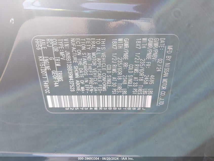 2024 NISSAN ROGUE SV - JN8BT3BB3RW437523