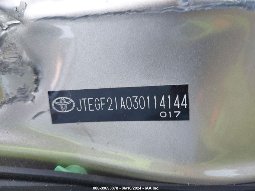 2003 Toyota Highlander V6 VIN: JTEGF21A030114144 Lot: 39693378