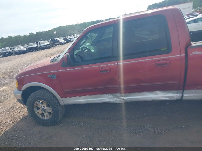 2002 Ford F150 Supercrew VIN: 1FTRW08L12KC95864 Lot: 39693407