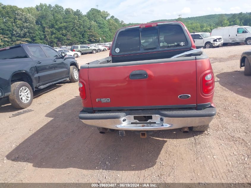 2002 Ford F150 Supercrew VIN: 1FTRW08L12KC95864 Lot: 39693407