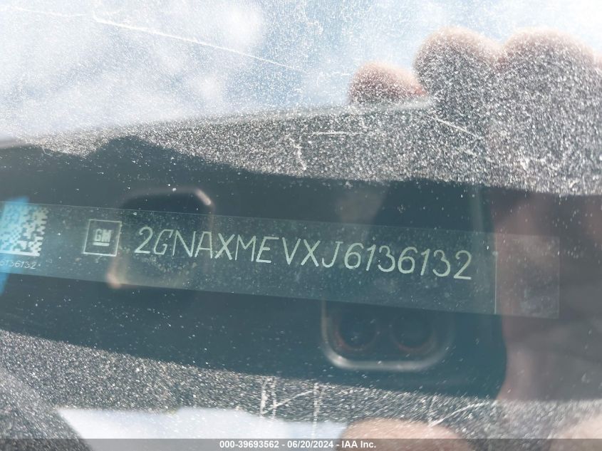 2018 Chevrolet Equinox Premier VIN: 2GNAXMEVXJ6136132 Lot: 39693562