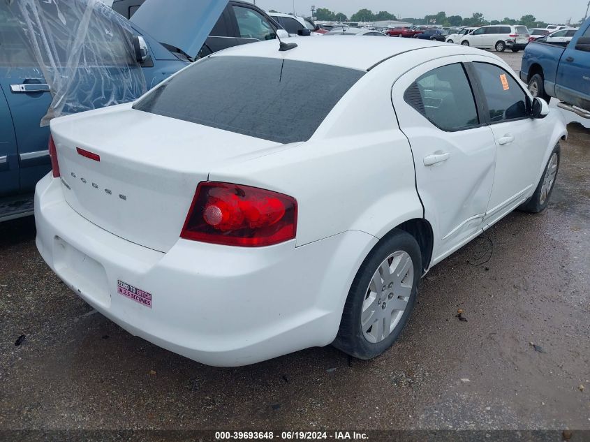 2014 Dodge Avenger Se VIN: 1C3CDZAB8EN160891 Lot: 39693648