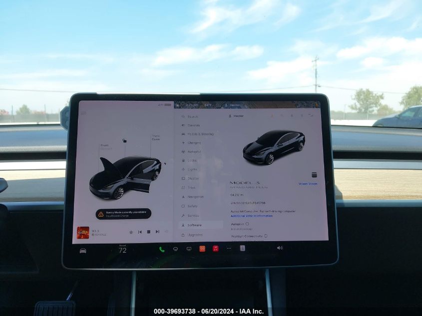 2020 Tesla Model 3 Standard Range Plus Rear-Wheel Drive/Standard Range Rear-Wheel Drive VIN: 5YJ3E1EA5LF645738 Lot: 39693738