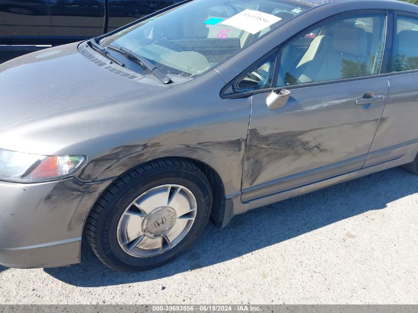 2007 Honda Civic Hybrid Hybrid VIN: JHMFA36277S008594 Lot: 39693856