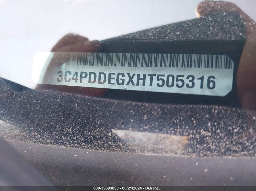 2017 Dodge Journey Gt VIN: 3C4PDDEGXHT505316 Lot: 39693890