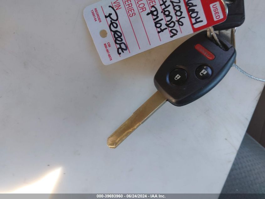 2006 Honda Pilot Ex VIN: 5FNYF28436B040720 Lot: 39693960