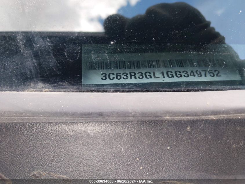 2016 Ram 3500 Tradesman VIN: 3C63R3GL1GG349752 Lot: 39694068